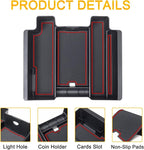 PIMCAR Full Size Console Armrest Organizer Compatible with 2019-2022 Chevy Silverado/GMC Sierra 1500 & 2020-2023 Silverado/Sierra 2500 HD/3500 HD-Full Console w/Bucket Seats ONLY Red Trim