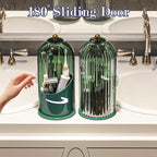 Dustproof Toothbrush Holders with Cover, Rotating Electric Toothbrush and Toothpaste Holder for Bathroom Countertop, 3 Slots 