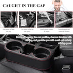 DXNQ Car Cup Holder Gap Filler Organizer, Multifunctional Auto Front Console Gap Filler with Cup Holder, Leather Extra Cup Ho