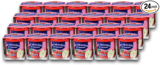 Pack of 24 My Shaldan Japanese Car Cup-Holder Natural Air Freshener Cans (Apple Scented)
