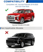 Lockable Roof Rack Cross Bars 220lbs Compatible with Hyundai Palisade 2019-2025 SE SEL XRT Limited Calligraphy,Heavy Duty Aluminum Roof Rails Crossbars Canoe Black Rooftop Cargo Luggage