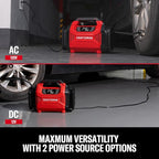 CRAFTSMAN Dual Power Tire Inflator Portable Air Compressor, 12V DC Car Plug & 120V AC Home Use, Up to 150 PSI with Digital Gauge & Auto Shut-Off, LED Light, Air Pump for Cars, Bikes & Inflatables