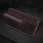 Sun Visor Organizer, Multi-Pocket Auto Visor Organizer for Car, SUV and Truck, Card Holder Glasses Holder for Car Interior Accessories Car Organizers And Storage, Brown