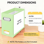 BALEINE File Organizer Box, Cardboard File Folder Organizer with Handle for Letter Size, Portable Collapsible Hanging Filing 