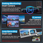 Dash Cam Front and Rear, Dash Camera for Cars WiFi/APP Control Dual Dashcam W/ 64GB Card, 2.5K Dash Cam Front+1080P Rear Car Camera W/Super Night Vision, Loop Recording, G-Sensor, Max Support 256GB