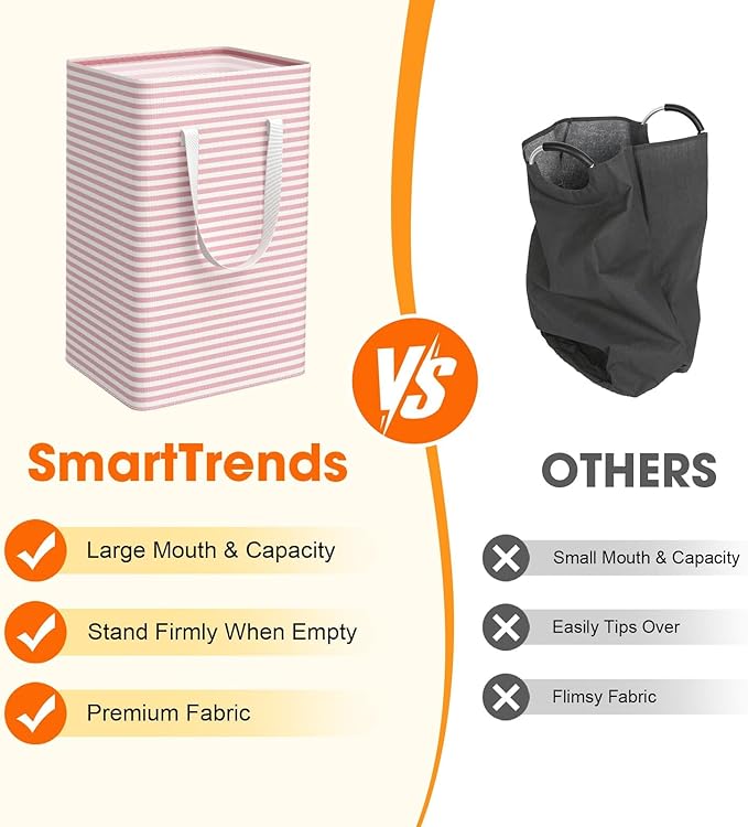 3 Pack Large Laundry Basket,Waterproof & Freestanding Laundry Hamper,Collapsible Clothes Hampers with Easy Carry Long & Reinf