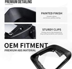 Compatible with Tesla Model Y 2020 2021 2022 2023 2024 Door Mirror Lower Holder Covers & Frame Set, Right Passenger Side (Black Cover + Frame Set, Model Y (Left-Driver Side)