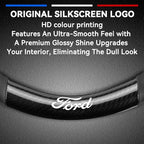 Customized Steering Wheel Cover Compatible with Ford, Premium Nappa Leather&Bright Carbon Fiber Texture Steering Wheel Cover, with Coasters and 3-in-1 USB Fast Charging Cable (Black)