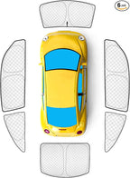 KMF 6pcs Thicken Sun Shades for Volkswagen VW Beetle 2012-2019 Accessories, Full Car Window Covers Sunshade for Windshield Side Rear, Custom Fit UV Block and Privacy Blackout for Car Camping Outdoor