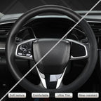 West Llama Thin Car Steering Wheel Cover, Universal 14.5-15 inch Nappa Leather Steering Wheel Cover, Ultra Thin, Anti-Slip, B