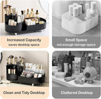 Rotating Makeup Organizer for Vanity with Brush Holder, Cosmetic Makeup Storage Organizer, Large Spinning Makeup Skincare Org