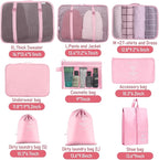 Packing Cubes for Travel - 10 Set Luggage Organizer Bags for Family, Mesh Breathable Travel Packing Cubes for Suitcases Durab