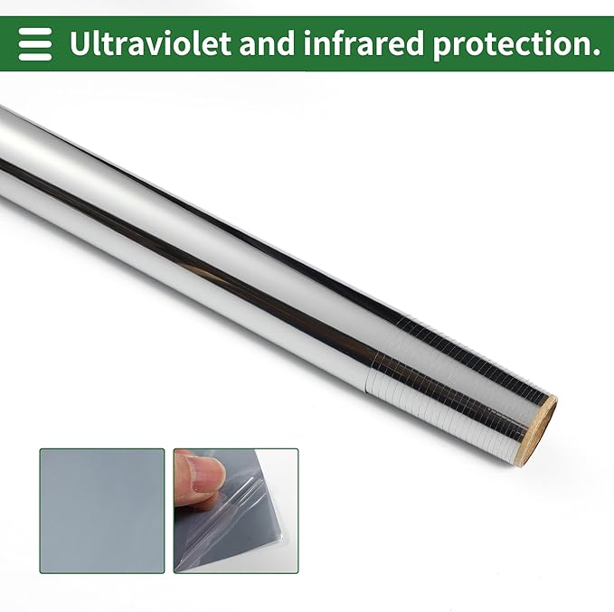 Motoforti Nano Ceramic Car Window Tint Film VLT 42% IRR 77% UVR 50% Silver Tone 14.76 ft x 35.43 Inch Privacy Film 2mil PET 1 Pc