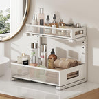 1 Pack-11.4"-16.14"H Under Sink Storage Organizer, Large 2-Tier Elegant Mesh Pull Out Shelf for Kitchen and Bathroom Cabinet 