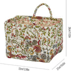 Boho Fabric Storage Basket, Large Capacity Laundry Basket, 12.2'' x 10.23'' x 10.23'' Collapsible Laundry Hamper with Easy Ca