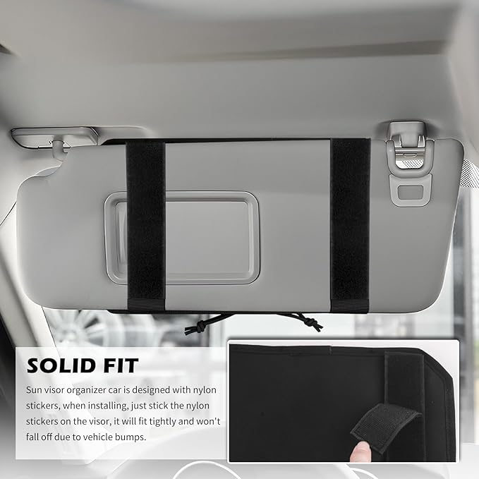 2026 New Car Visor Organizer with American Flag,High-Capacity Car Sun Visor Organizer for Storing Sunglasses/Pens/Driver'S Licence,Multifunctional Sunvisor Organizers with Zipper