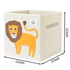 CLCROBD Foldable Animal Cube Storage Bins Fabric Toy Box/Chest/Organizer for Toddler/Kids Nursery, Playroom, 13 inch (Lion)