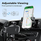 1Zero Easy One-Button Release CD Phone Holder for Car, Universal Air Vent & CD Slot Phone Mount, Thick Cases Friendly Cell Phone Holder for iPhone, Google, Samsung, Moto & Other Smartphones (Clamp)