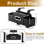 Back Seat Car Organizer, Multifunctional Car Seat Back Storage Box with Hook Tissue Box Cup Holder can Hold Phone Drinks Handbag fits Most Vehicles(COLOR:Black)