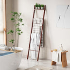 BAMBANG 6-Tier Blanket Ladder for Living Room, Blanket Quilt Ladder Rack Rustic Decorative Towel Holder, Wall Leaning Blanket