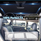 KMF 8pcs Thicken Car Sun Shades for Toyota Highlander 2008-2013 Accessories, Custom Fit Window Covers Sunshade for Windshield Side Rear, UV Block and Blackout Privacy for Car Camping Outdoor