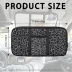 Black Leopard Print Car Sun Visor Organizer with Card Holder Sun Visor Organizer with Big Zipper Pocket Easy to Store Universal for Cars SUV