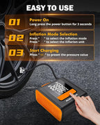 AUXBEAM Tire Inflator Portable Air Compressor,150PSI Car Tire Pump 4 Inflation Modes Cordless Air Pump With LCD Screen for Car, Motorcycle, Bike, Ball