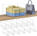 OKPOW Shelf Dividers Closet Organizer - 7.5" Tall X 11.8" Deep Acrylic Clear Sturdy Separate for Clothes Purse - Adjustable S