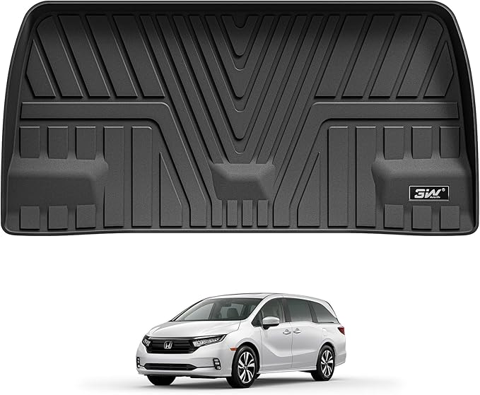 3W Cargo Liner Fit for Honda Odyssey 2026 2025-2018 Custom Fit Trunk Liner Mini Passenger Van, All Weather Use Heavy Duty Trunk Mat Black