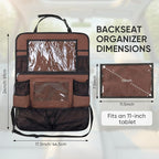 BALEINE Backseat Car Organizer, Back Seat Car Organizers and Storage, Kick Mats Back Seat Protector, Travel Accessories for Most Automotive (1 Pack, Mocha)