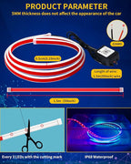 Exterior Car LED Hood Light Strip,RGB Multicolor Dynamic Scan Start Up Hoodbeam Kit with App & Remote Control,59 Inch 12V Updated Waterproof Hood Glow Lights for Cars, Trucks,SUV (1set)