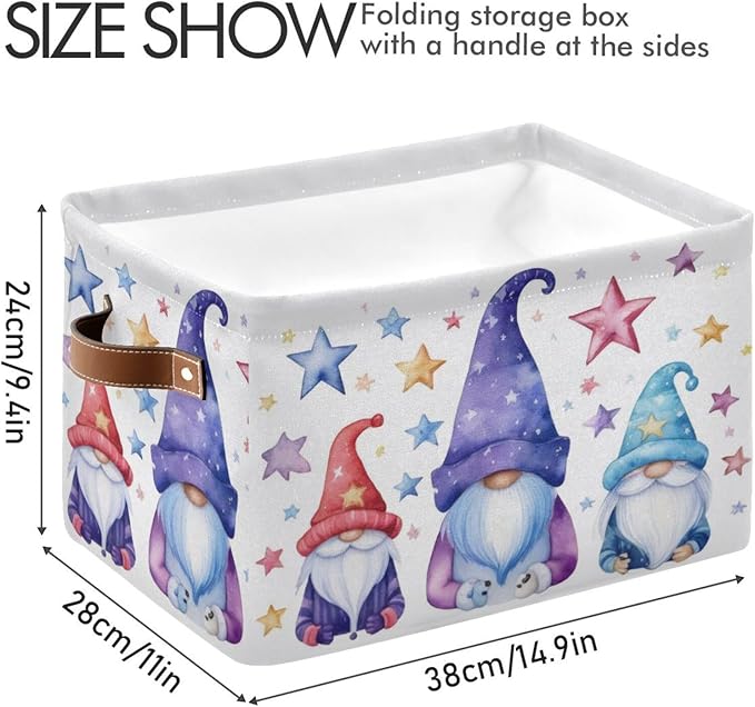 xigua Christmas Decoration Storage Basket Santa Collapsible Storage Bins Waterproof Canvas Storage Basket with Leather Handle