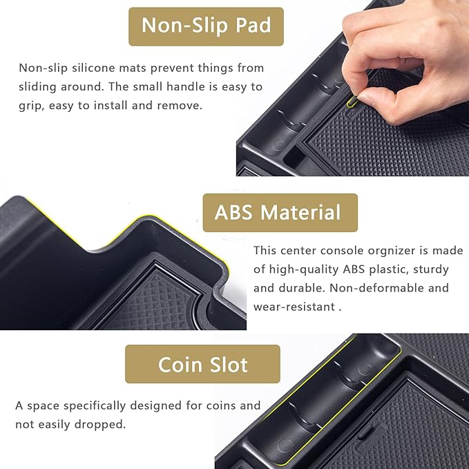 JDMCAR Half-Sized Center Console Organizer Tray Compatible with 2022 2023 2024 2025 2026 Toyota Tundra Accessories and 2023-2026 Sequoia Armrest Box Secondary Storage Tray Interior Accessories