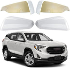 Driver & Passenger Side Mirror Cover Replacement for Chevrolet Equinox 2018-2023, for GMC Terrain 2018-2023 - Left & Right Side Mirror Covers, Rear View Mirror Cap Accessories White