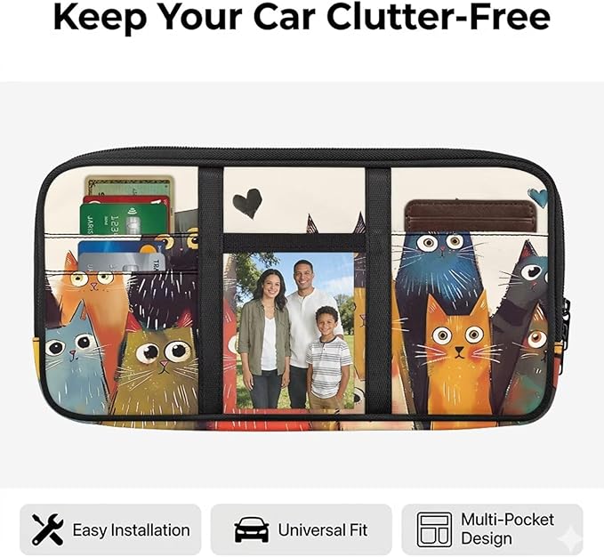Lemon Car Sun Visor Storage Bag, Tactical Car Visor Organizer with Zipper Adjustable Straps for SUV Truck Pickup Patrol Car Storage