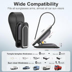Veharvim Sunglass Holder for Car (2 Pack, One-Handed Operation, Gentle & Secure Hold, Silicone Padded, Universal Fits Sunglass and Car Visor) - Sunglasses Clip for Car Visor (Black & Silver, 4 Pack)