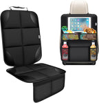Meolsaek Kick Mats Back Seat Protector, Waterproof Oxford Seat Back Protector, Car Seat Back Protector for Kids, Back of Seat Protector for Kids Feet Car Seat (Black D -1 Set)