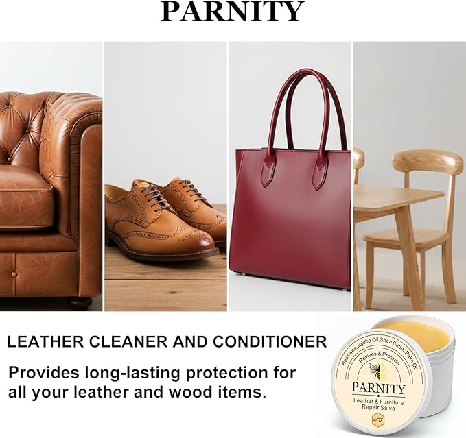 All-Natural Leather & Furniture Repair Salve,Leather Conditioner and Cleaner,Protect Soften Waterproof Leather Furniture,Car，