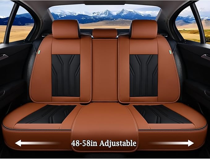 FLORICH Leather Seat Covers, Seat Covers Full Set, Car Seat Protectors 5 Seats,Automotive Seat Covers Fit for Most Cars Truck