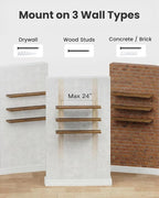 AMADA HOMEFURNISHING 47.2" L Floating Shelves, Wall Shelves Set of 3 for Bathroom/Living Room/Bedroom/Kitchen, Floating Shelv