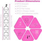 LINFIDITE 10 Pack Baseball Hat Rack Hanger Holder Organizer Multi Hook Wall Mounted Over Door Cap Display Storage Rack Holder