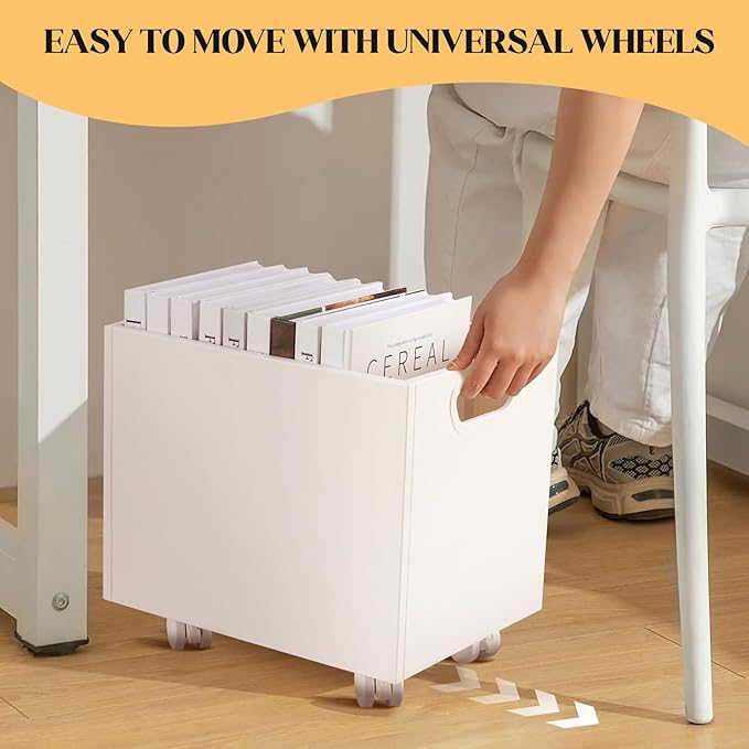 CINPIUK Rolling File Organizer with Wheels, Stackable Storage File Boxes, Portable Letter/Legal Size File Folder Box Book Box