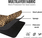AUTOFAN Leopard Car Seat Covers Full Set with Steering Wheel Cover 2 Seat Belt Pads, Cheetah Print Seat Covers for Cars for W