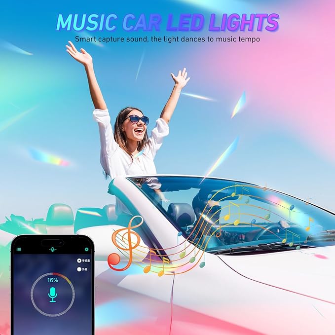 Car Led Lights Waterproof Truck Bbed Light Strip Car Underglow Lights Interior Running Board Lights for Trucks Led Tailgate Light Bar 60 inch 12V LED Lights (with Remote Control, 120cm*4)