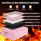 BALEINE Fireproof Document Box with Lock, Portable Fireproof Document Bag Waterproof Fire Proof File Boxes for Documents, Fil
