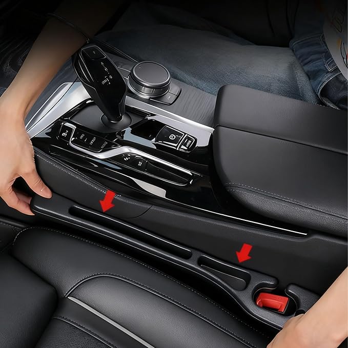 Car Seat Gap Filler Organizer Universal for Car SUV Truck Accessories Seat Gap Plug Blocker with Storage Slot Black 2 Pack