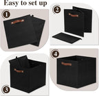Temary Cube Storage Bins 4Pack Foldable Storage Baskets for Clothes Shelf Basket with Handles, Fabric Storage Boxes Organizer