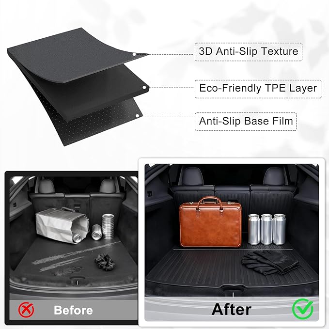 TPE Floor Mats for 2013-2018 Toyota Avalon All Weather Car Floor Liners Fit Toyota Avalon Accessories Black