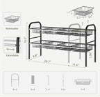 NETEL Under Sink Organizers and Storage, 2 Tier Expandable Under Cabinet Organizer Shelf with 8 Baskets, Expandable Shelf for
