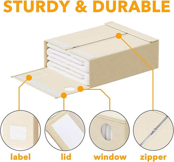 SpaceAid 16 Pack Bed Sheet Organizers and Storage, Foldable Sheet Organizer for Linen Closet, Sheets Set Folder Keeper with W